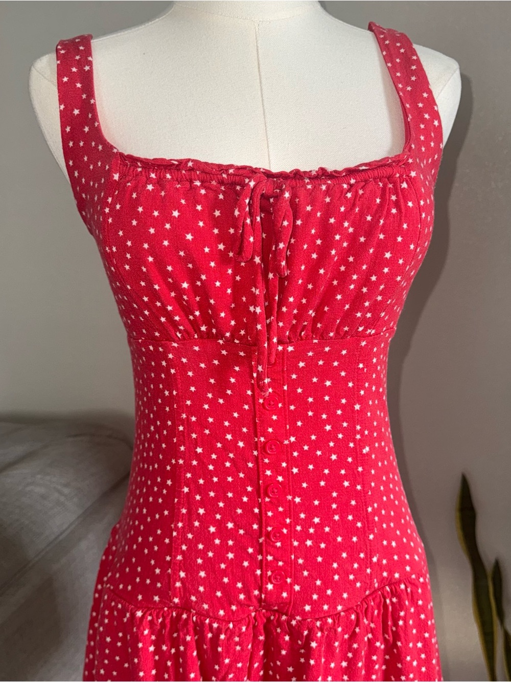 Wild Fable Dress Small Red White Star Summer Vacation Sleeveless Stars Mini S - Picture 7 of 8